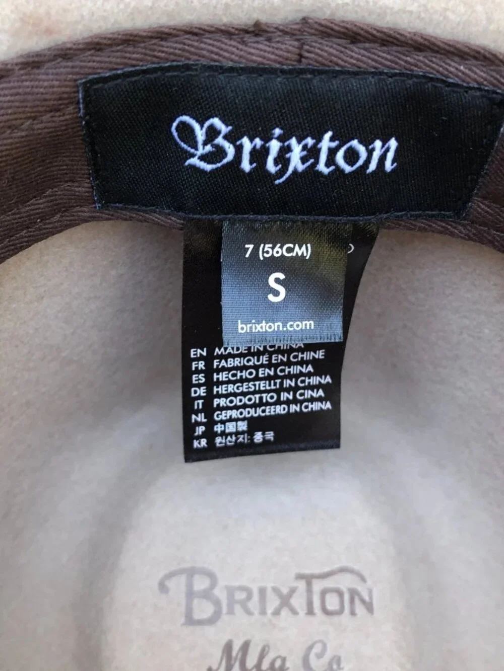 BRIXTON MFG CO 100% Wool Fedora Hat Womens 7 SMALL Beige Felt Cap Wide Brim